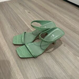 Zara Green Women's Heeled Sandals
